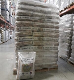 Palette 72 sacs de granulés de Bois