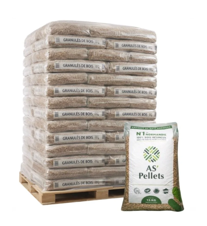 Palette 72 sacs de granulés de Bois - AS'Pellets