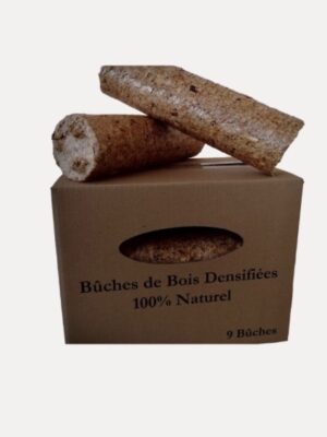 bûches de bois densifiées à haut pouvoir calorifique de la marque AS BUCHES.